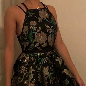Short floral dress (mid thigh length)